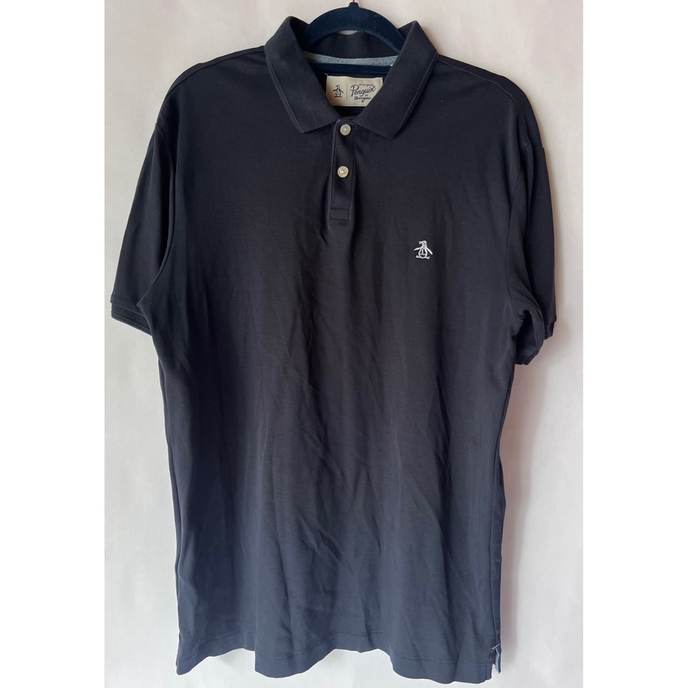 Original Penguin Men's Classic Fit Polo Shirt Dark Blue Medium Penguin Logo‎